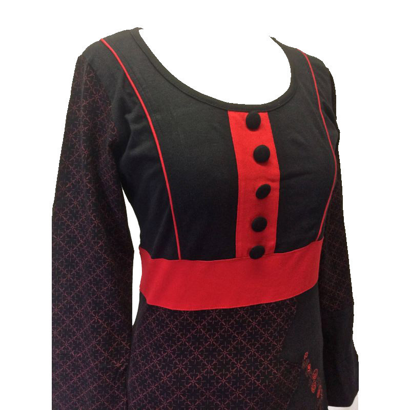 Tunique Sonama Jersey Noir et Rouge