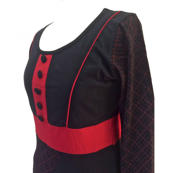 Tunique Sonama Jersey Noir et Rouge