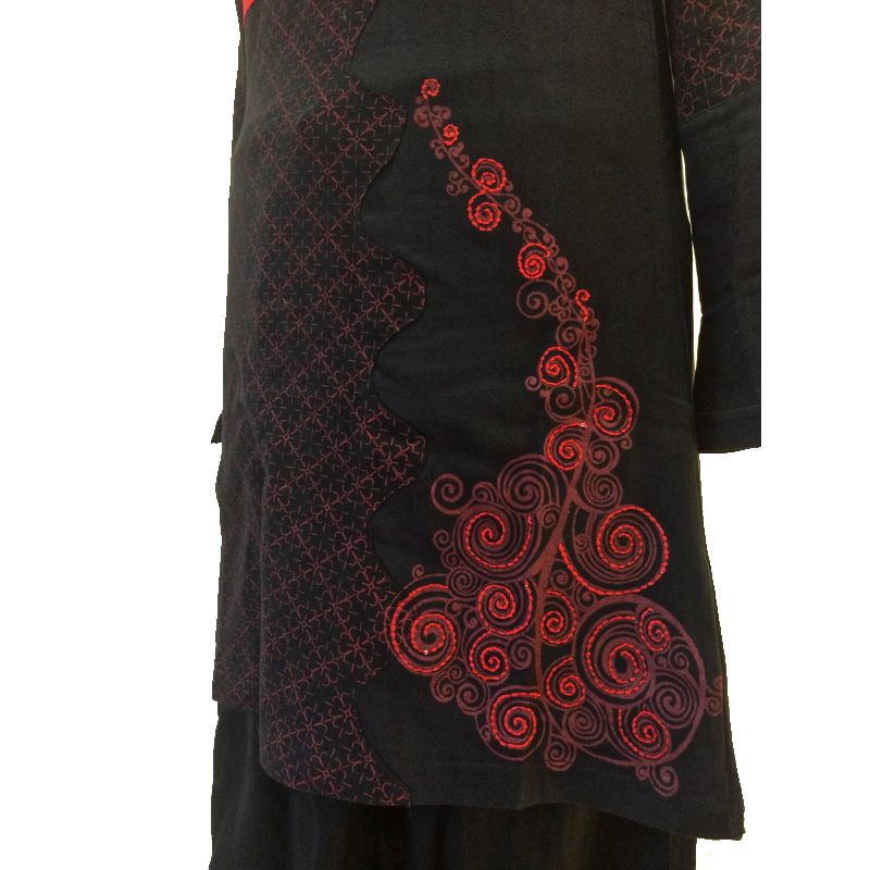 Tunique Sonama Jersey Noir et Rouge