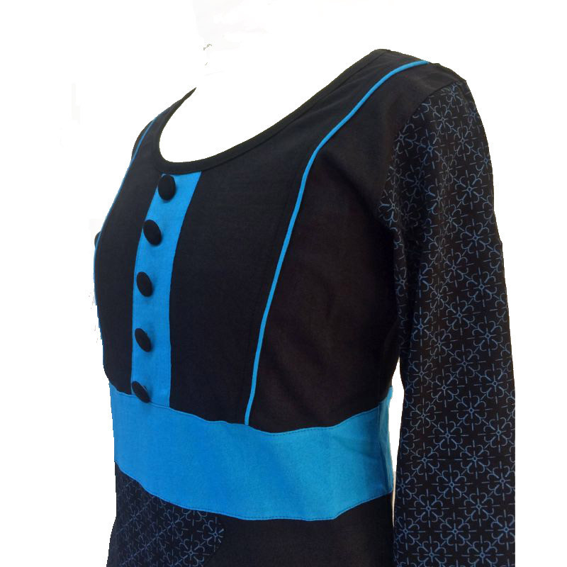 Tunique Sonama Jersey Noir et Turquoise