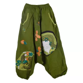 Sarouel Ethnique Barath Coton Artisanal Kaki