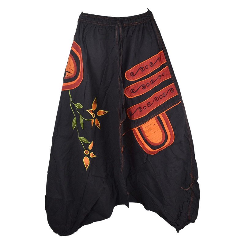 Sarouel Ethnique Kol Rajasthani Noir et Rouge Sarouel Ethnique Kol Rajasthani Noir et Rouge