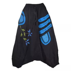 Sarouel Ethnique Kol Rajasthani Noir et Turquoise