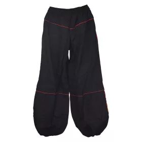 Pantalon Mixte Sarouel Satna Ethnique Noir et Rouge
