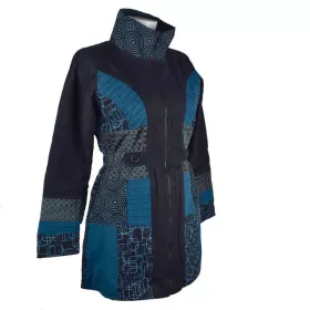 Manteau Dakara Col Impérial Imprimé Pétrole