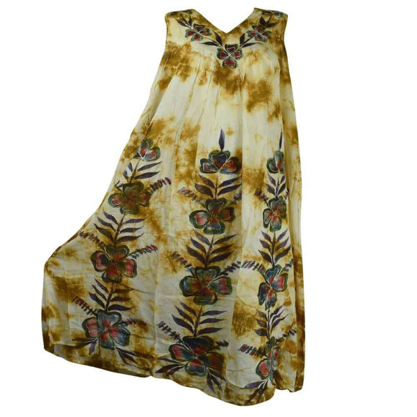 Robe Dewana Esprit Floral Peint Moutarde