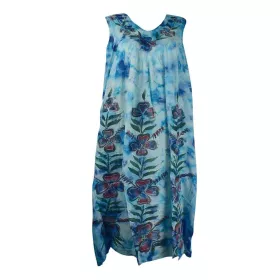 Robe Dewana Esprit Floral Peint Moucheté Bleu