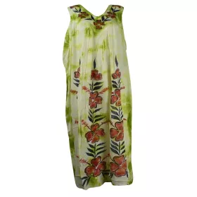 Robe Dewana Esprit Floral Peint Moucheté Anis