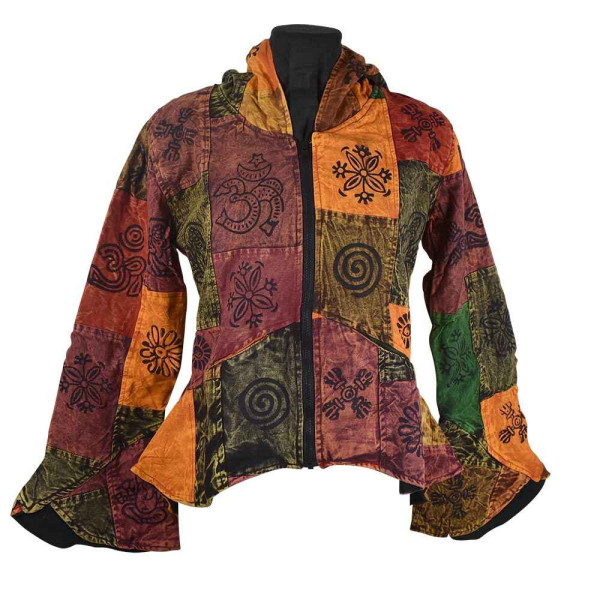 Veste Femme Dipawali Capuche Lutin Patch & Block Print
