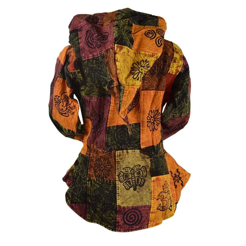 Veste Femme Dipawali Capuche Lutin Patch & Block Print