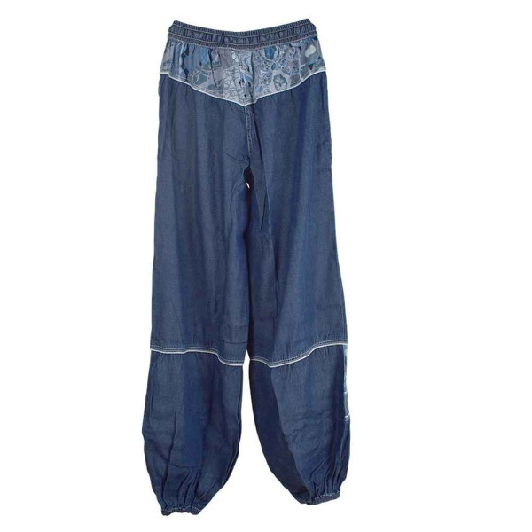 Pantalon Kotwa Toile Denim Imprimé Délavé