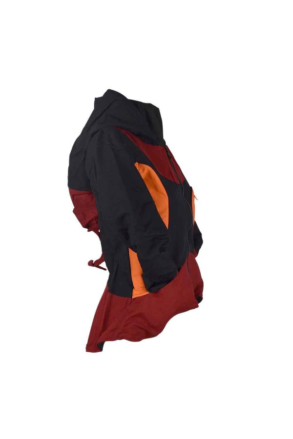 Veste Zippée Exagon Ethnique à Capuche Lutin - Couleur Noir/vert Anis, Taille XL, Très Bon état