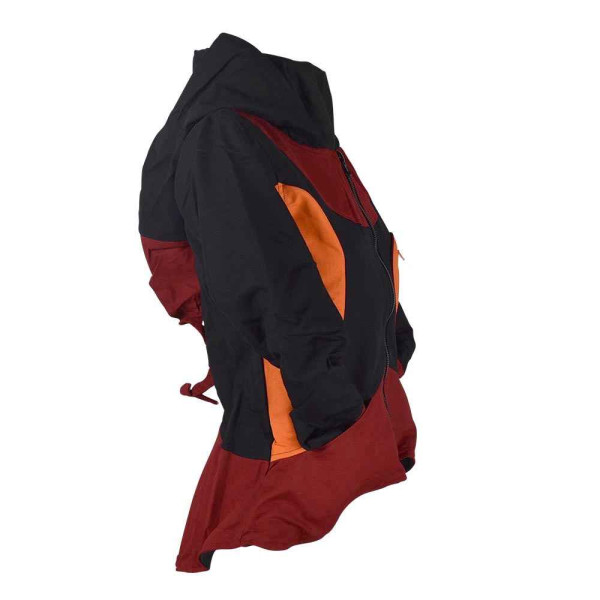 Veste Ethnique Capuche Lutin Noir et Rouge