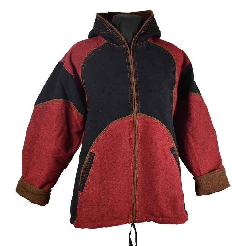 Veste Antaria Coupe Droite Bordeaux et Noir