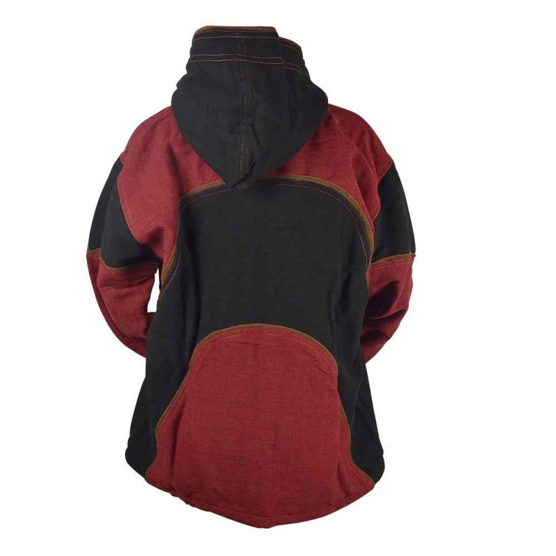 Veste Antaria Coupe Droite Bordeaux et Noir