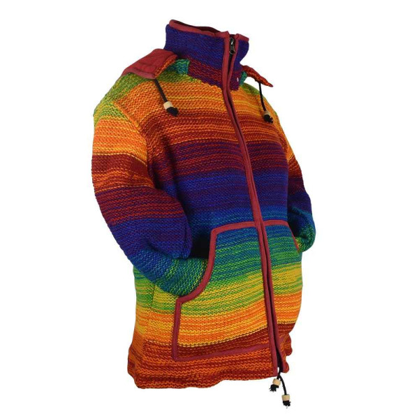 Veste Laine Mixte Rainbow Tricot Fourré Polaire