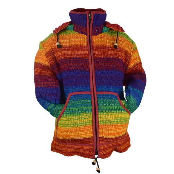 Veste Laine Mixte Rainbow Tricot Fourré Polaire