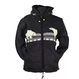Veste Bhota Laine Épaisse Anthracite