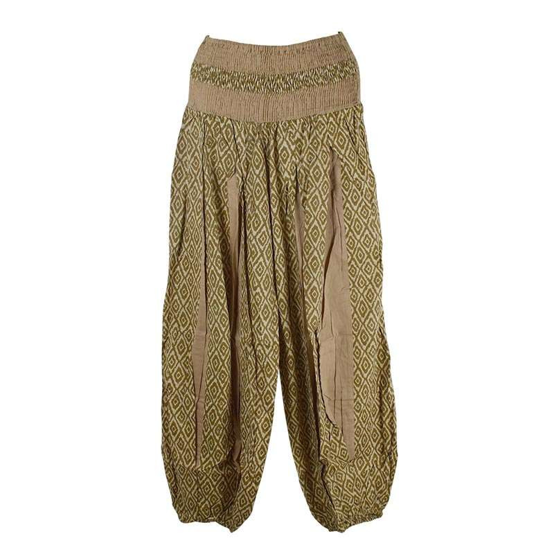 Pantalon Été Sunda Coton Imprimé Beige Pantalon Été Sunda Coton Imprimé Beige