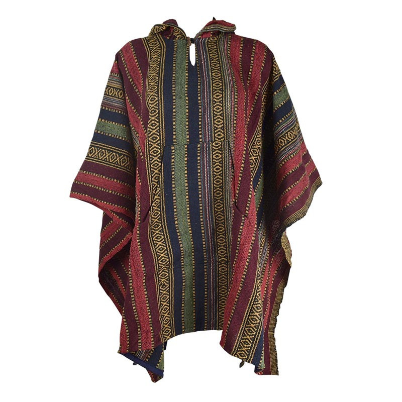 Poncho Mixte Jahadi Coton Épais Artisanal Khadi Poncho Mixte Jahadi Coton Épais Artisanal Khadi
