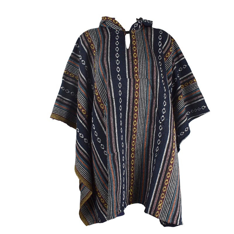 Poncho Homme Jahadi Coton Épais Bleu Marine Poncho Homme Jahadi Coton Épais Bleu Marine
