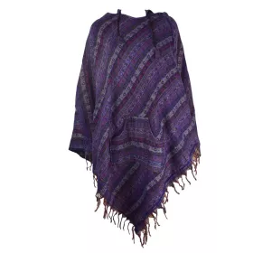 Poncho Femme Hatiya Motif Cachemire Mauve