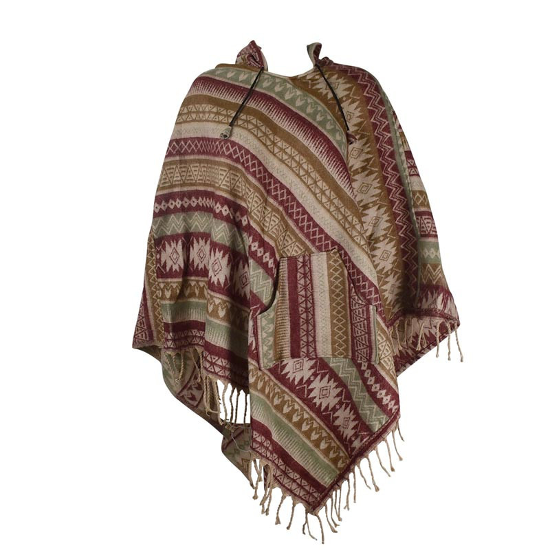 Poncho Femme Argal Graphique Bordeaux Poncho Femme Argal Graphique Bordeaux