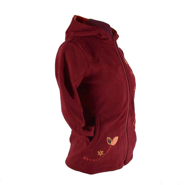 Veste Piryana Polaire Capuche Bordeaux