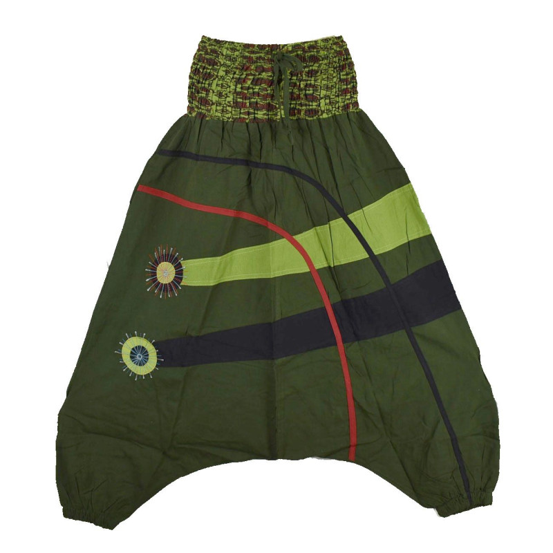 Sarouel Femme Akola Coton Artisanal Kaki