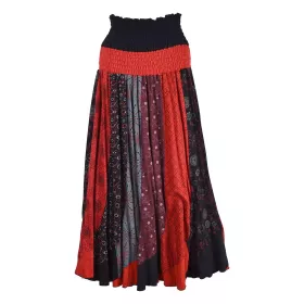 Jupe Kadipur Maille Coton Imprimée Bordeaux