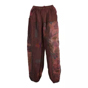 Pantalon Kowra Coton Délavé Bordeaux