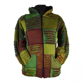 Veste Satki Maille Jersey Vert Fourré Polaire