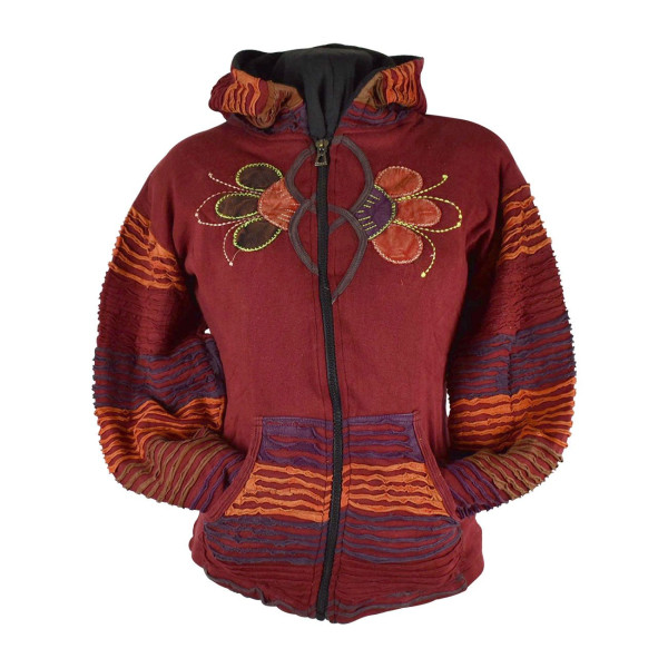 Veste Tundi Jersey Bordeaux et Polaire Douce