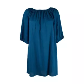 Robe Courte Marda Fluide Unie Bleu