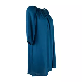 Robe Courte Marda Fluide Unie Bleu
