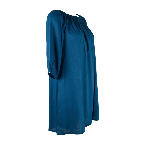 Robe Courte Marda Fluide Unie Bleu