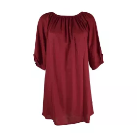 Robe Courte Marda Fluide Unie Bordeaux