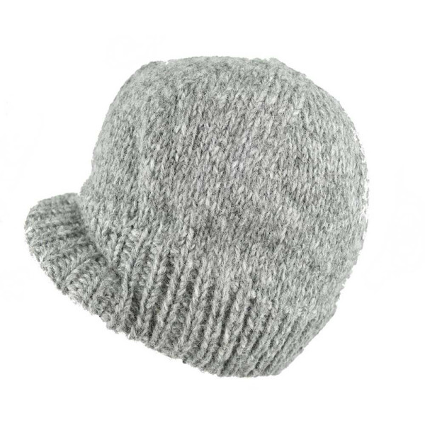 Casquette Unisexe Laine Tricotée Gris Clair