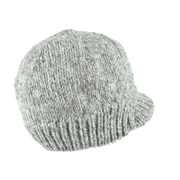 Casquette Unisexe Laine Tricotée Gris Clair