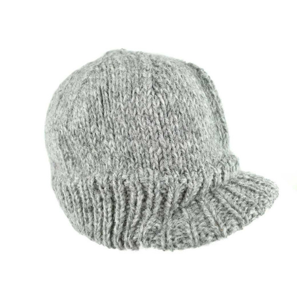 Casquette Unisexe Laine Tricotée Gris Clair