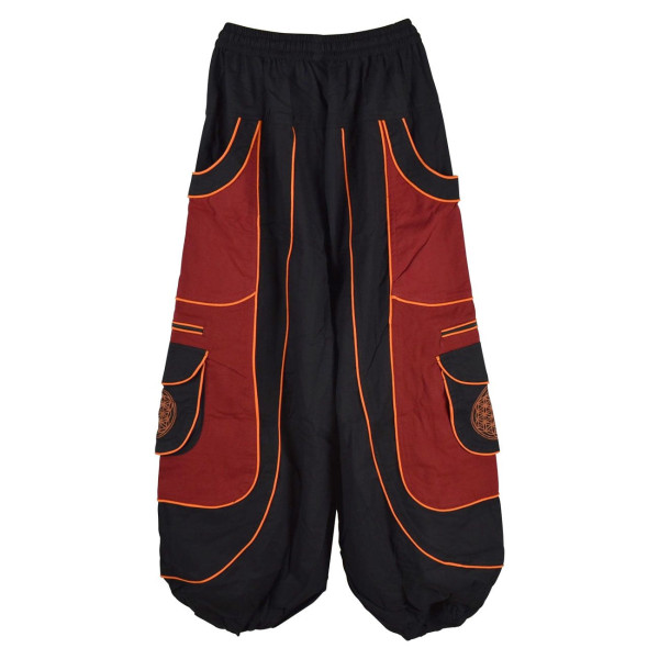 Pantalon Jolka Coupe Ample Noir et Rouge