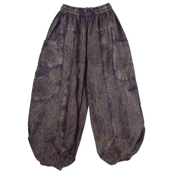 Pantalon Homme Dharan Stonewash Imprimé Ethnique Noir