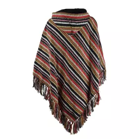 Poncho Valmiki Coton Artisanal Rayé