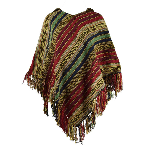 Poncho Femme Valmiki Coton Tramage Multicolore