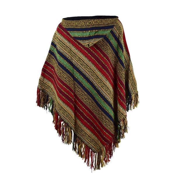 Poncho Femme Valmiki Coton Tramage Multicolore