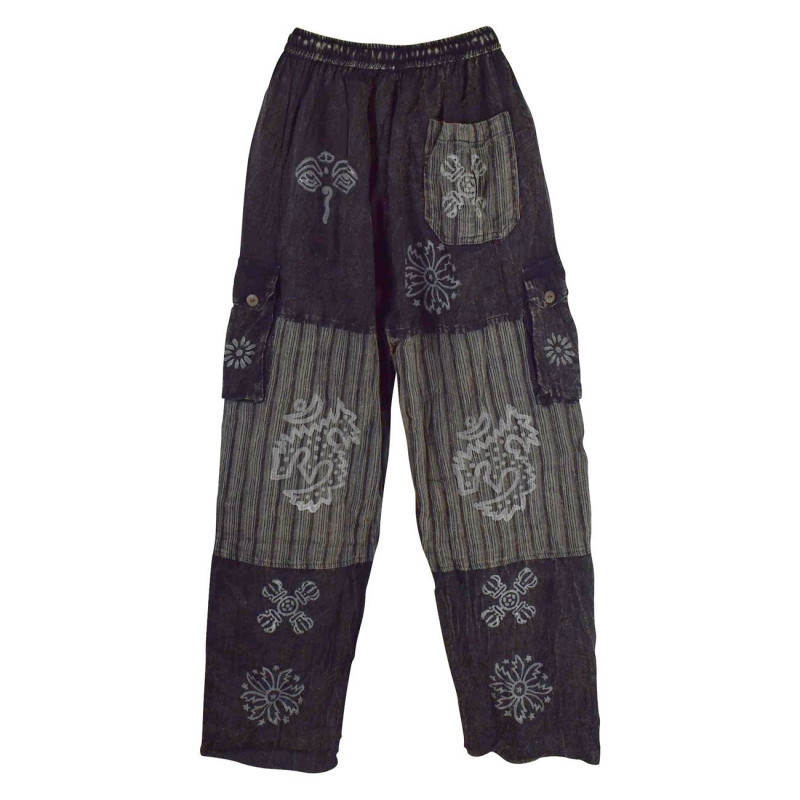 Pantalon Homme Tangla Délavé Artisanal Noir