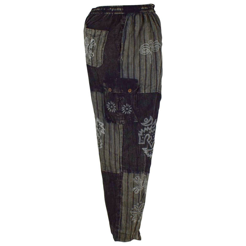 Pantalon Homme Tangla Délavé Artisanal Noir