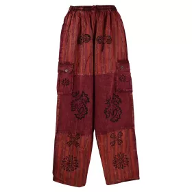 Pantalon Homme Tangla Stonewash Coton Bordeaux
