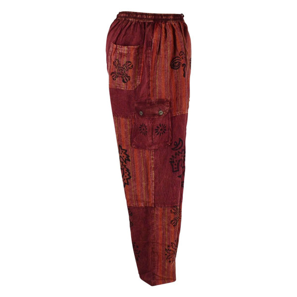 Pantalon Homme Tangla Stonewash Coton Bordeaux