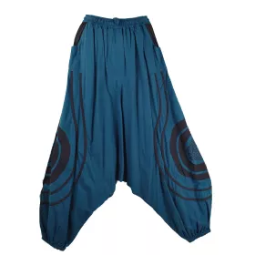 Sarouel Mixte Mundhi Broderie Ethnique Pétrole